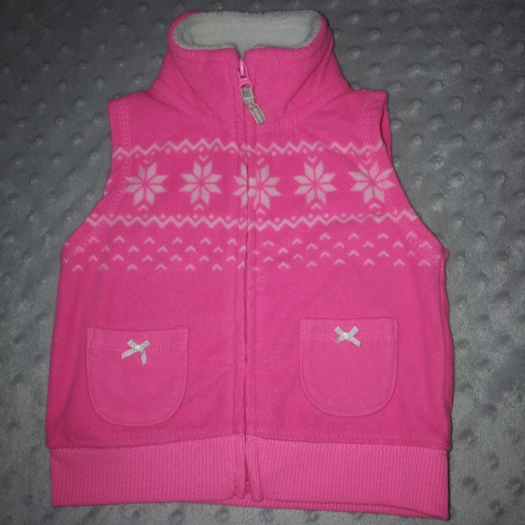 5/$20 Baby girl Carter's vest snowflakes 6 months - Picture 1 of 16